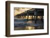 Juno Beach, Florida. Man watching high surf from the pier at Juno Beach-Jolly Sienda-Framed Photographic Print