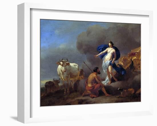 Juno Commanding Argus to Keep Watch on Io-Nicolaes Pietersz. Berchem-Framed Art Print