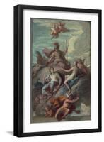 Juno, Minerva and Venus Dispatching Mercury with the Apple of Discord, C.1718-Sir James Thornhill-Framed Giclee Print