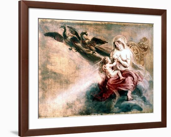 Juno Suckling Hercules-Peter Paul Rubens-Framed Giclee Print