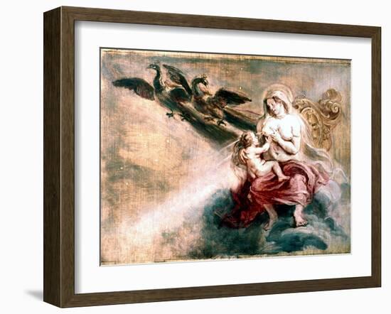 Juno Suckling Hercules-Peter Paul Rubens-Framed Giclee Print