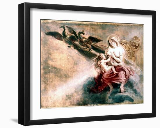 Juno Suckling Hercules-Peter Paul Rubens-Framed Giclee Print