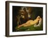 Jupiter and Antiope, 1851-Jean-Auguste-Dominique Ingres-Framed Giclee Print