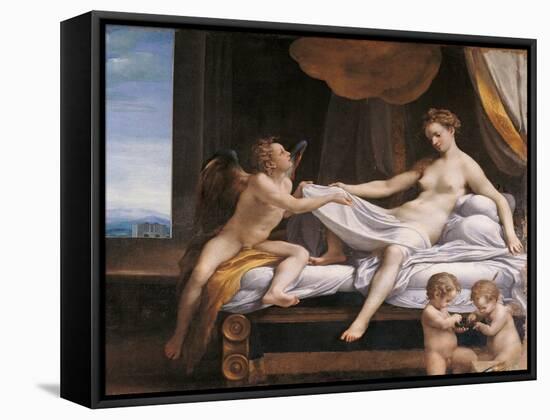 Jupiter and Dana-Correggio-Framed Stretched Canvas