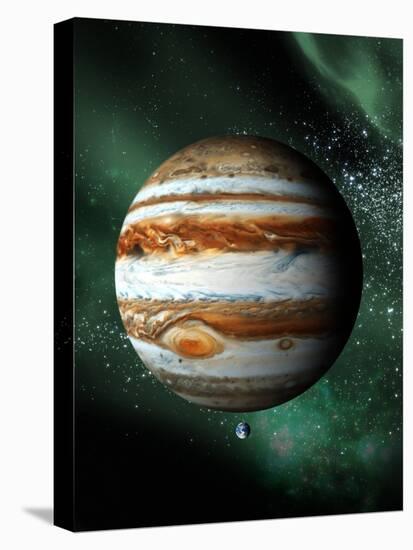 Jupiter And Earth, Artwork-Victor Habbick-Stretched Canvas