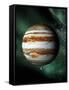 Jupiter And Earth, Artwork-Victor Habbick-Framed Stretched Canvas