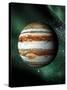 Jupiter And Earth, Artwork-Victor Habbick-Stretched Canvas