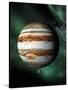 Jupiter And Earth, Artwork-Victor Habbick-Stretched Canvas