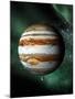 Jupiter And Earth, Artwork-Victor Habbick-Mounted Premium Photographic Print