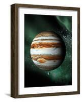 Jupiter And Earth, Artwork-Victor Habbick-Framed Photographic Print