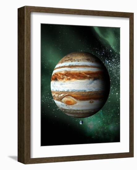 Jupiter And Earth, Artwork-Victor Habbick-Framed Photographic Print