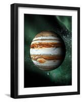 Jupiter And Earth, Artwork-Victor Habbick-Framed Photographic Print