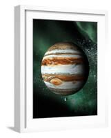 Jupiter And Earth, Artwork-Victor Habbick-Framed Photographic Print