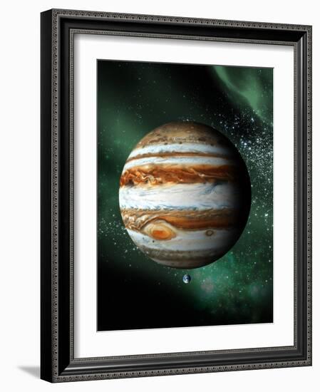 Jupiter And Earth, Artwork-Victor Habbick-Framed Photographic Print