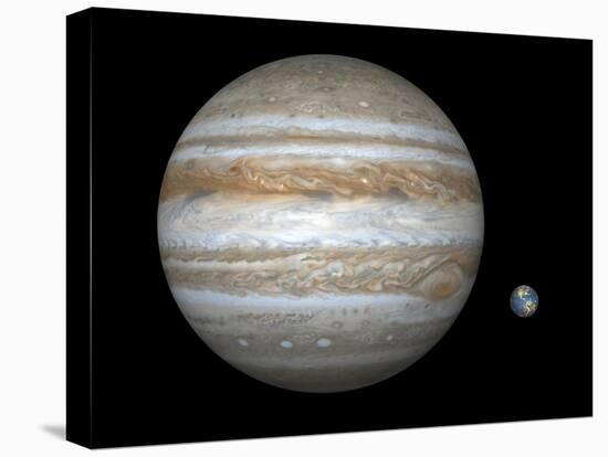 Jupiter And Earth Compared, Artwork-Walter Myers-Stretched Canvas