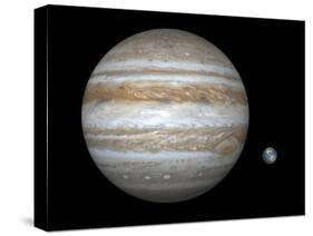 Jupiter And Earth Compared, Artwork-Walter Myers-Stretched Canvas