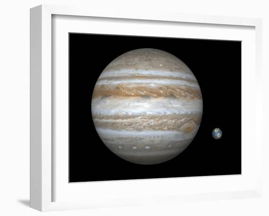 Jupiter And Earth Compared, Artwork-Walter Myers-Framed Photographic Print