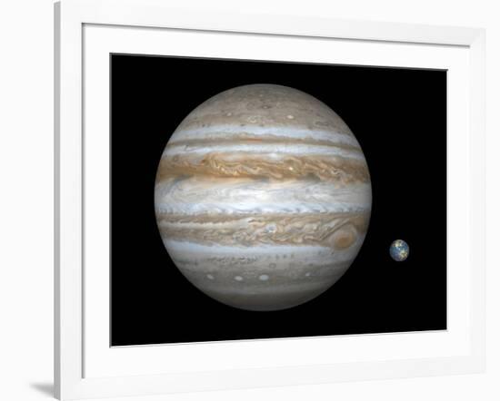 Jupiter And Earth Compared, Artwork-Walter Myers-Framed Photographic Print