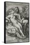 Jupiter and Juno, C.1593-94 (Engraving on Laid Paper)-Hendrik Goltzius-Framed Stretched Canvas