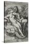 Jupiter and Juno, C.1593-94 (Engraving on Laid Paper)-Hendrik Goltzius-Stretched Canvas