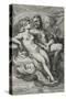 Jupiter and Juno, C.1593-94 (Engraving on Laid Paper)-Hendrik Goltzius-Stretched Canvas