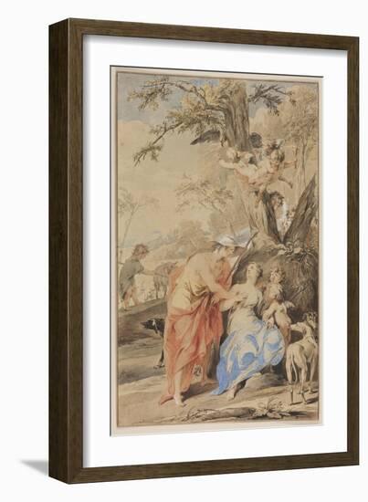 Jupiter and Mnemosyne, 1733-Jacob De Wit-Framed Giclee Print