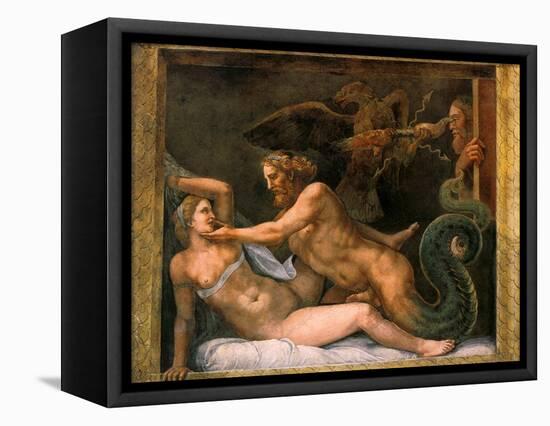 Jupiter and Olympia, 1526-1534-Giulio Romano-Framed Stretched Canvas