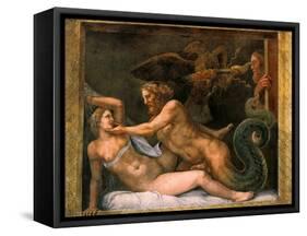 Jupiter and Olympia, 1526-1534-Giulio Romano-Framed Stretched Canvas