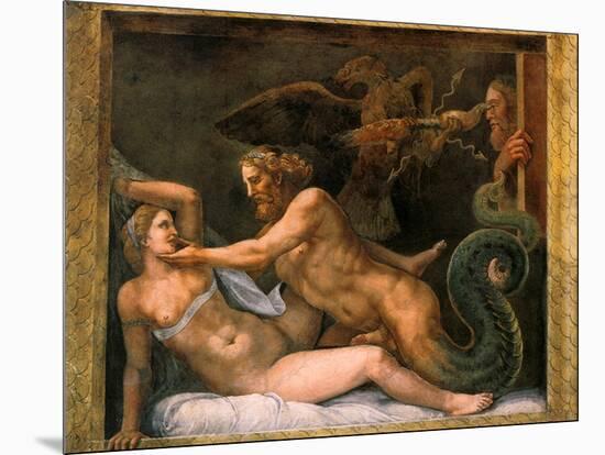 Jupiter and Olympia, 1526-1534-Giulio Romano-Mounted Giclee Print