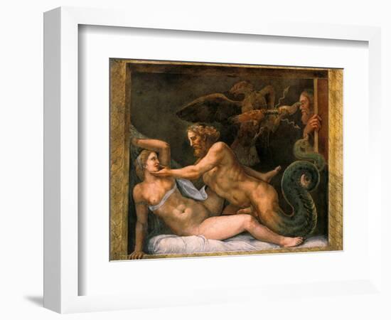 Jupiter and Olympia, 1526-1534-Giulio Romano-Framed Giclee Print