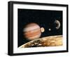 Jupiter And the Galilean Moons Seen From Callisto-Science Photo Library-Framed Premium Photographic Print