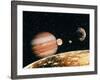 Jupiter And the Galilean Moons Seen From Callisto-Science Photo Library-Framed Photographic Print