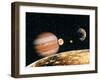 Jupiter And the Galilean Moons Seen From Callisto-Science Photo Library-Framed Photographic Print