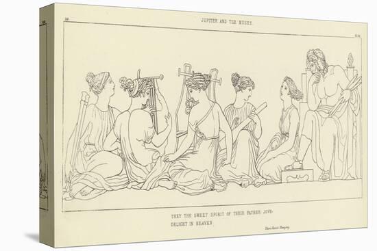 Jupiter and the Muses-John Flaxman-Stretched Canvas