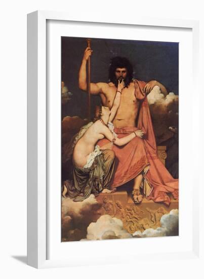 Jupiter and Thetis-Jean-Auguste-Dominique Ingres-Framed Art Print