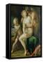 Jupiter, Antiope and Cupid-Johann or Hans von Aachen-Framed Stretched Canvas