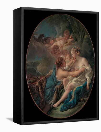 Jupiter, in the Guise of Diana, and Callisto, 1763-Francois Boucher-Framed Stretched Canvas