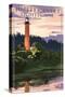 Jupiter Inlet Lighthouse - Jupiter, Florida-Lantern Press-Stretched Canvas