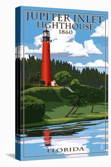 Jupiter Inlet Lighthouse - Jupiter, Florida-Lantern Press-Stretched Canvas