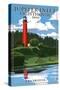 Jupiter Inlet Lighthouse - Jupiter, Florida-Lantern Press-Stretched Canvas