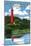 Jupiter Inlet Lighthouse - Jupiter, Florida-Lantern Press-Mounted Art Print