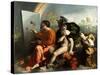 Jupiter, Mercury and the Virtue (Jupiter Painting Butterflie)-Dosso Dossi-Stretched Canvas