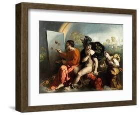 Jupiter, Mercury and the Virtue (Jupiter Painting Butterflie)-Dosso Dossi-Framed Giclee Print