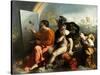 Jupiter, Mercury and the Virtue (Jupiter Painting Butterflie)-Dosso Dossi-Stretched Canvas