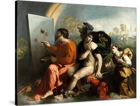 Jupiter, Mercury and the Virtue (Jupiter Painting Butterflie)-Dosso Dossi-Stretched Canvas