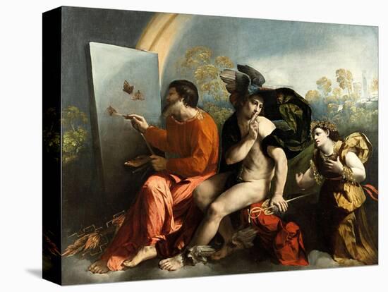 Jupiter, Mercury and the Virtue (Jupiter Painting Butterflie)-Dosso Dossi-Stretched Canvas