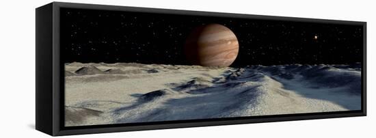 Jupiter's Large Moon, Europa, is Covered by a Thick Crust of Ice-Stocktrek Images-Framed Stretched Canvas