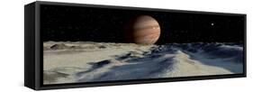 Jupiter's Large Moon, Europa, is Covered by a Thick Crust of Ice-Stocktrek Images-Framed Stretched Canvas