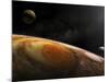 Jupiter's Moons Io and Europa Hover over the Great Red Spot on Jupiter-Stocktrek Images-Mounted Photographic Print