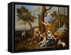 Jupiter's Nourishment, 1636-1637-Nicolas Poussin-Framed Stretched Canvas